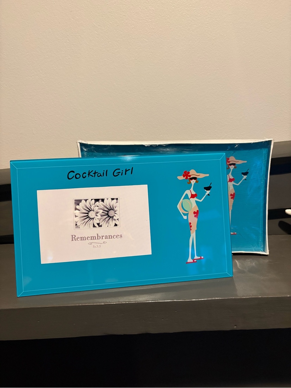 2 Cocktail Girl Glass Photo Frames Brand New 5x3.5